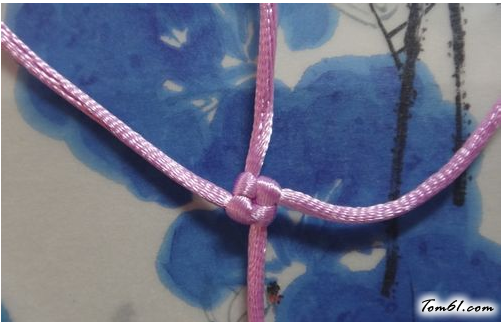 吉祥结玫瑰花的编法和编织教程图片3