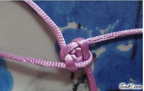 吉祥结玫瑰花的编法和编织教程图片5