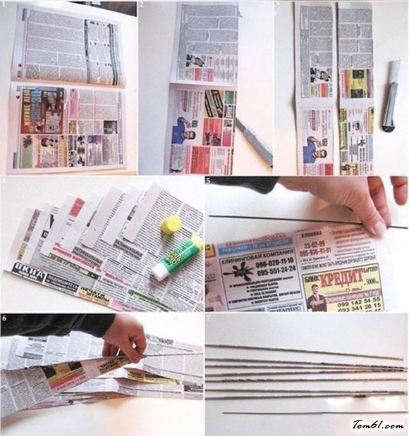 旧报纸废物利用的创意制作图解教程图片1