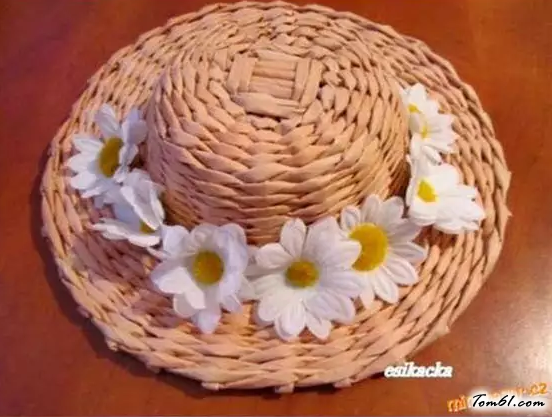 纸编草帽的编法和编织教程图片1