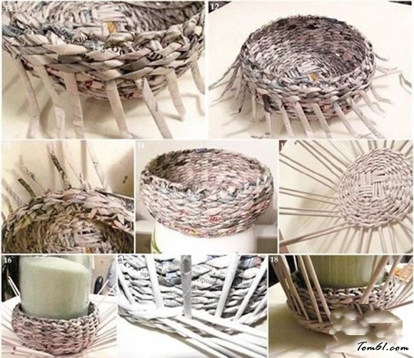 旧报纸废物利用的创意制作图解教程图片3