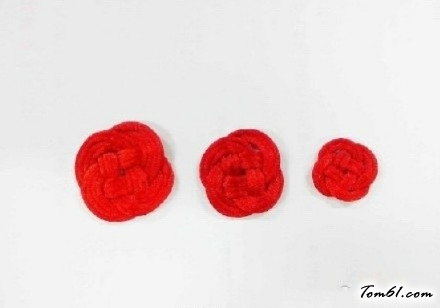 双线结玫瑰花的编法和编织教程图片6