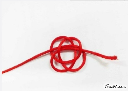 双线结玫瑰花的编法和编织教程图片3