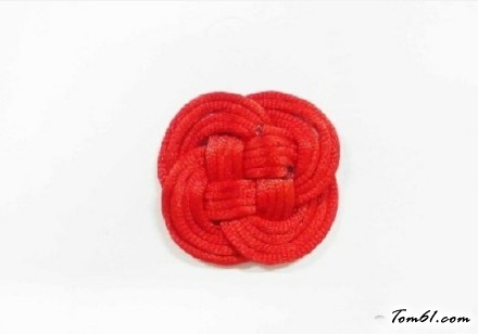 双线结玫瑰花的编法和编织教程图片5