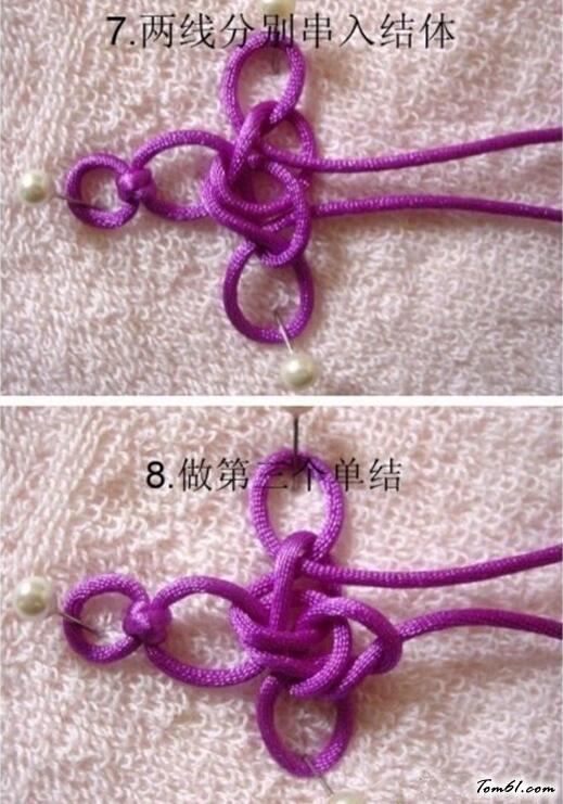 花结手链的编法和编织教程图片4