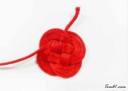 双线结玫瑰花的编法和编织教程图片4