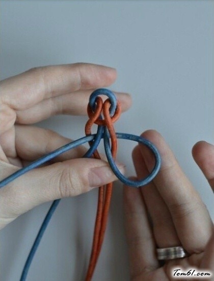 双色手绳编织的编法和编织教程图片4