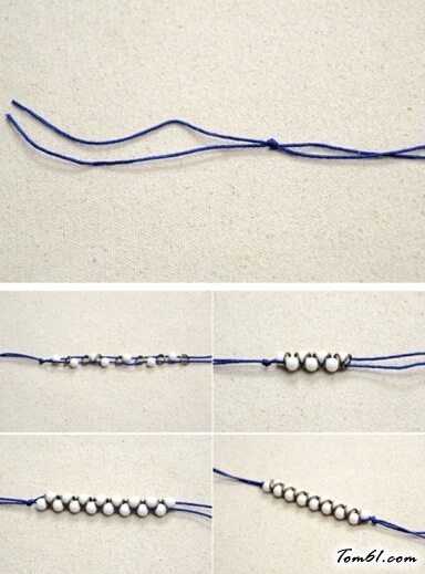 串珠双排编织手链的编法和编织教程图片2
