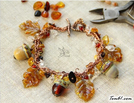 秋意满满的手链的编法和编织教程图片6