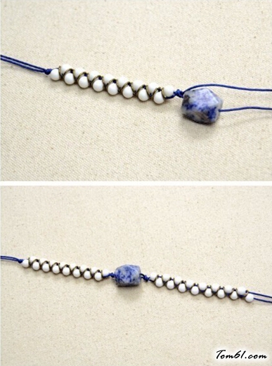 串珠双排编织手链的编法和编织教程图片3