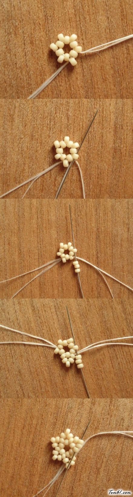 牡丹花串珠项链的编法和编织教程图片2