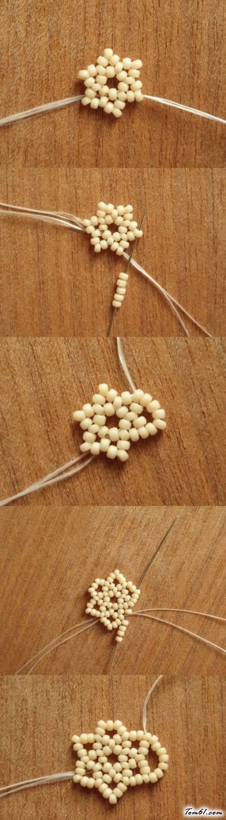 牡丹花串珠项链的编法和编织教程图片3