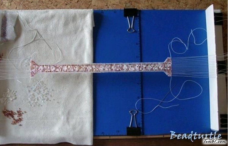 珠编腰带的编法和编织教程图片5