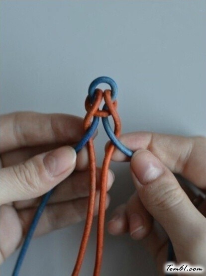 双色手绳编织的编法和编织教程图片3
