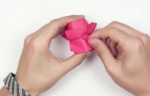 折纸玫瑰花的步骤图解-简单的玫瑰花图片12