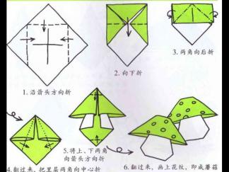 可爱蘑菇的折纸图解与方法教程