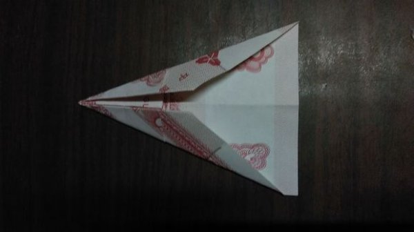 莲花折纸步骤 纸币五瓣莲图片6