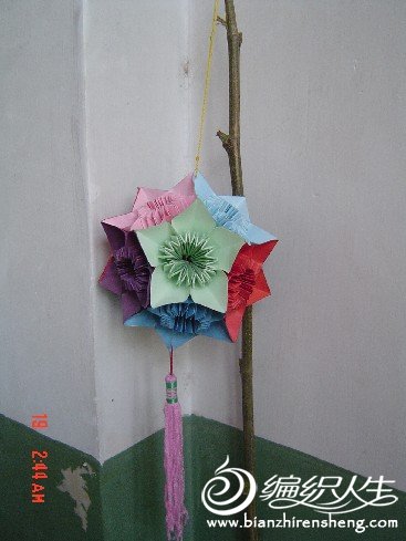 折纸玫瑰纸球花手工制作图片18