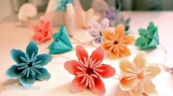 纸樱花球的折法图解 折纸樱花球的方法教程图片11