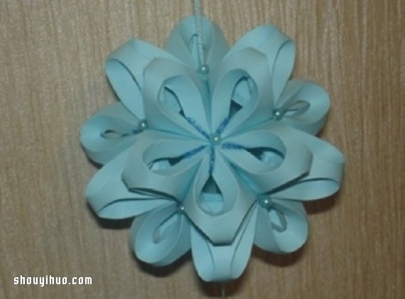 立体花球折纸步骤图解 卡纸折花球的折法教程图片12