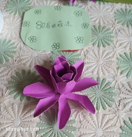 手工折纸莲花图解 折纸莲花的折法教程图片9