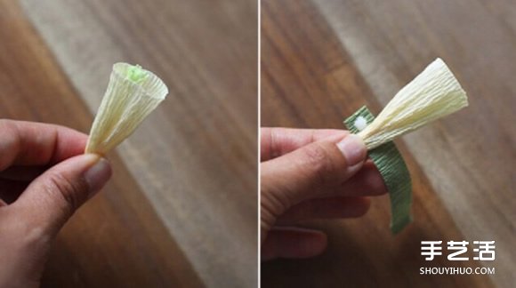 铃铛花的折法图解 皱纹纸制作铃铛花的方法教程图片4