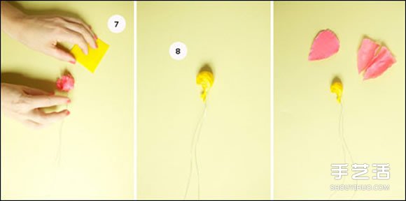 皱纹纸花的折法及制作美丽头箍的教程图片5