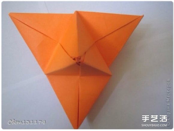 手工立体花球折纸图解 俄罗斯花球的折法图片17