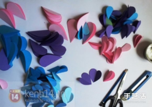 漂亮立体爱心手工制作 立体心形制作方法图解图片3
