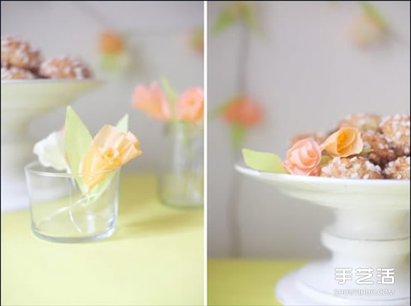 皱纹纸花的折法图解 用来制作漂亮的家居挂饰图片2