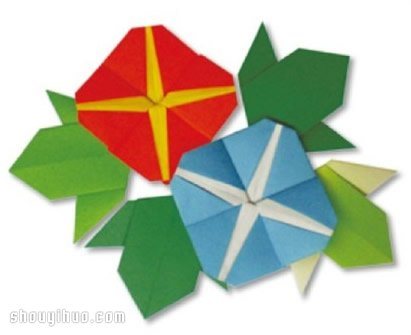 折纸牵牛花的折法 手工折纸喇叭花折法图解图片1
