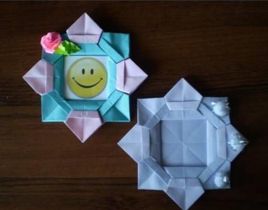 花朵相框怎么折，手工折纸相框图解在线看图片10