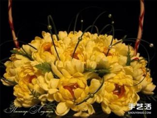 皱纹纸菊花的折纸图解与方法教程
