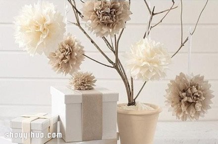 素雅大花纸花DIY手工制作图解教程图片3