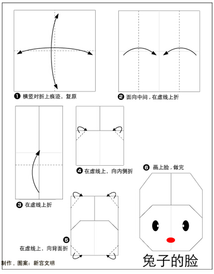 小兔子脸—折纸图片1