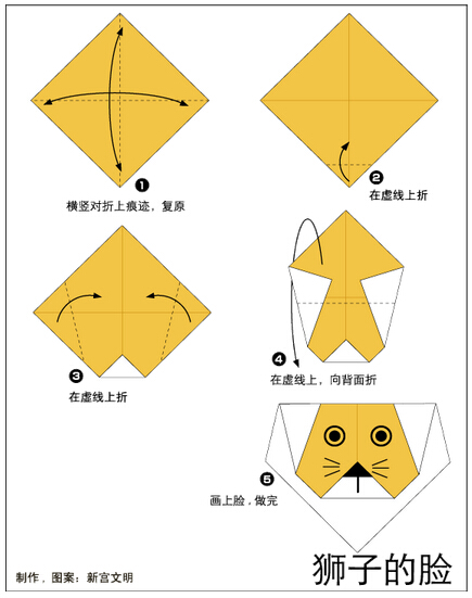 狮子脸—折纸图片1