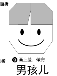 男孩儿脸折纸的折法图片1