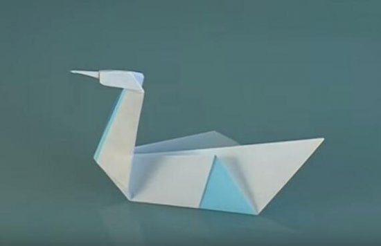 一只纸天鹅折纸图解与方法教程