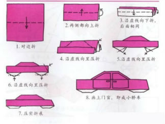 小轿车折纸图解与方法教程