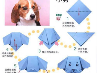 小狗3折纸图解与方法教程