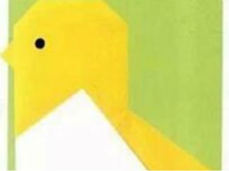 面向一侧的鸟的折纸图解与方法教程