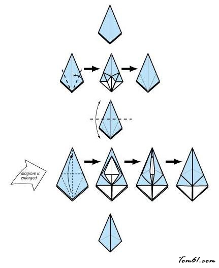 百合花的折纸图解与方法教程2图片3