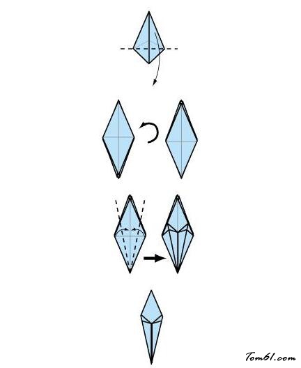 百合花的折纸图解与方法教程2图片4