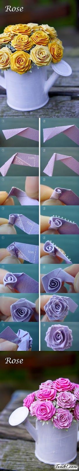 玫瑰花2的折纸图解与方法教程图片1