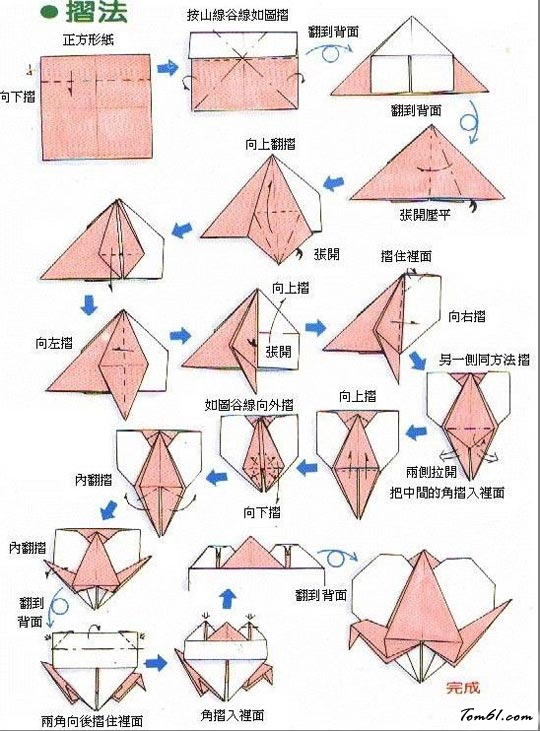 大眼睛青蛙的折纸图解与方法教程图片1