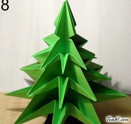 圣诞树的折纸图解与方法教程6图片9