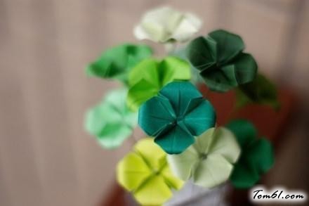 幸运草的折纸图解与方法教程图片8