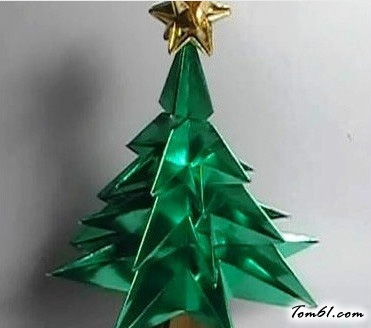 圣诞树的折纸图解与方法教程6