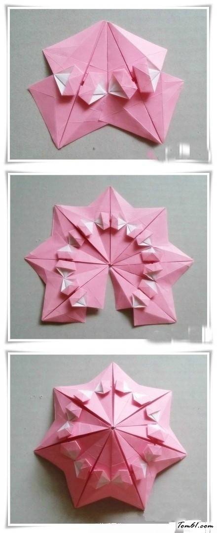 小花伞的折纸图解与方法教程图片7