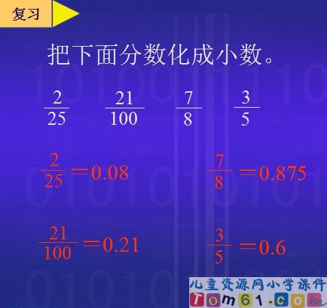 百分数和分数的互化